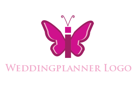 letter i incorporated with butterfly logo