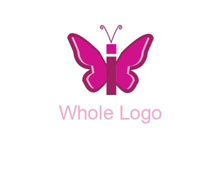 letter i incorporated with butterfly logo