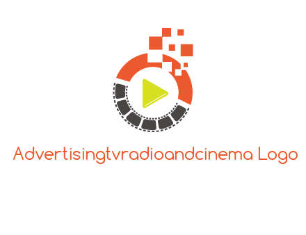 play button inside digital film reel logo