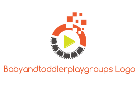 play button inside digital film reel logo