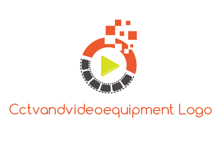 play button inside digital film reel logo