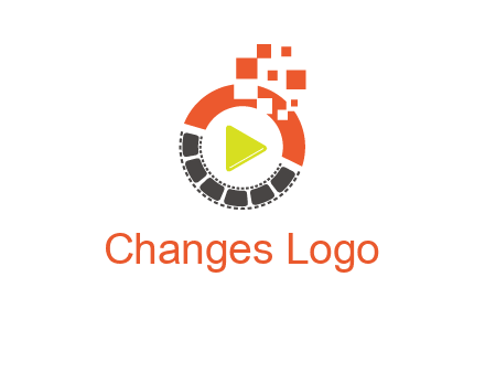 play button inside digital film reel logo