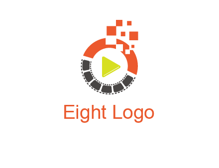 play button inside digital film reel logo