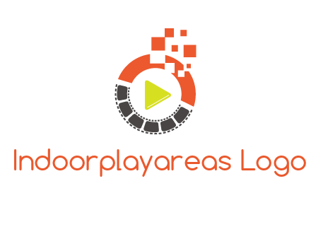 play button inside digital film reel logo