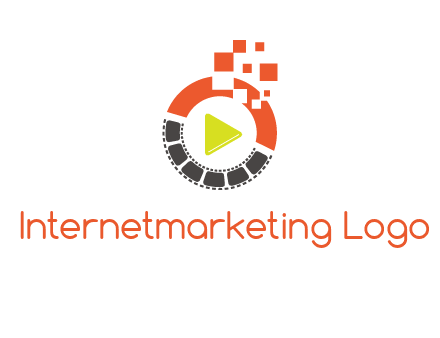play button inside digital film reel logo