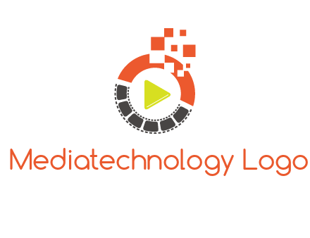 play button inside digital film reel logo