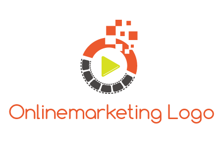 play button inside digital film reel logo