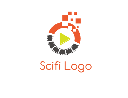 play button inside digital film reel logo
