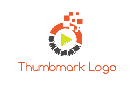 play button inside digital film reel logo