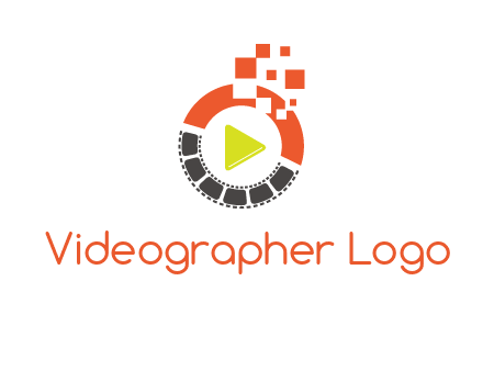 play button inside digital film reel logo