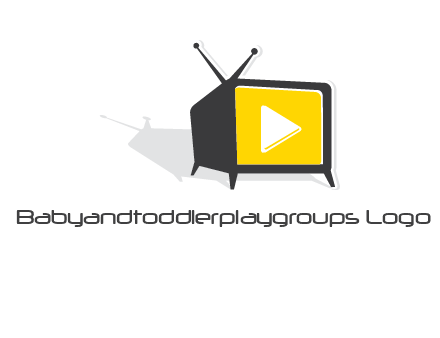 play button inside TV logo