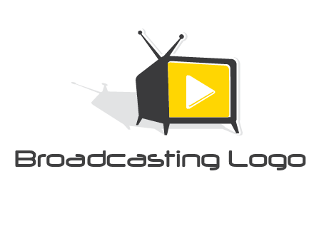 play button inside TV logo