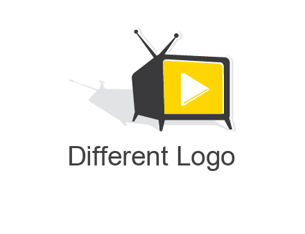 play button inside TV logo