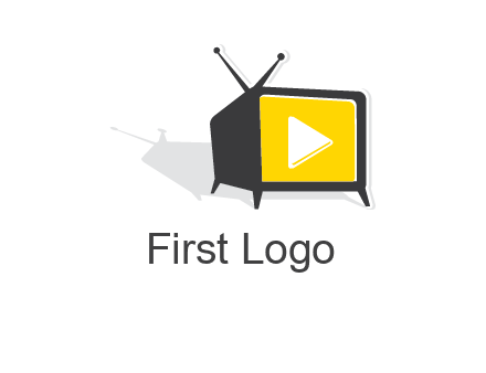play button inside TV logo