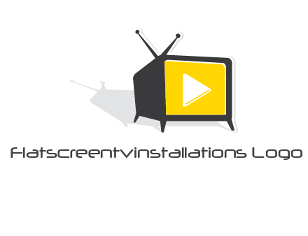play button inside TV logo