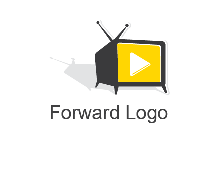 play button inside TV logo