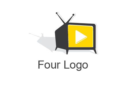 play button inside TV logo