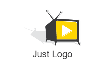 play button inside TV logo