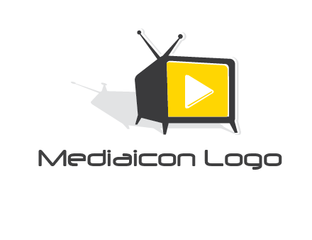 play button inside TV logo