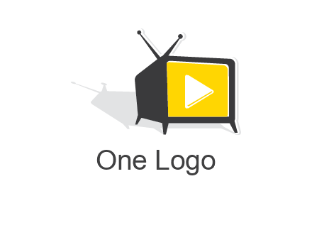 play button inside TV logo