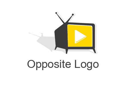 play button inside TV logo