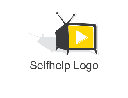play button inside TV logo