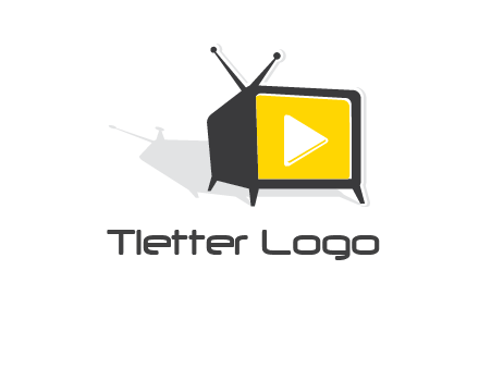 play button inside TV logo
