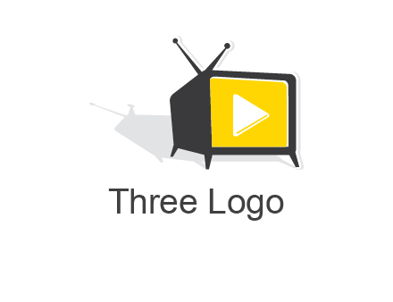 play button inside TV logo