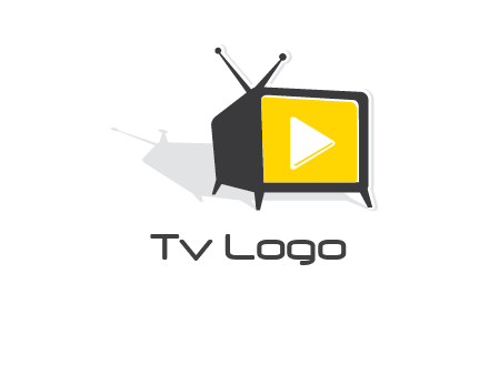 play button inside TV logo