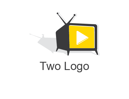 play button inside TV logo