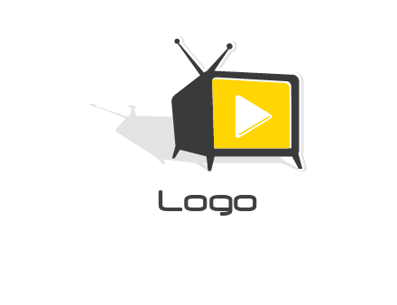 play button inside TV logo
