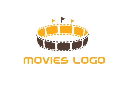 film reel incorporated with stadium logo