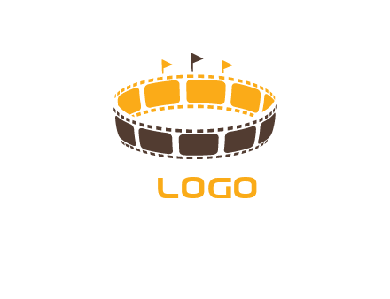 film reel incorporated with stadium logo