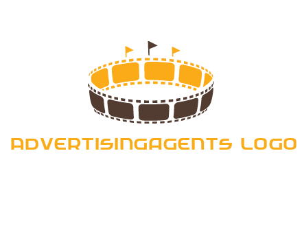 film reel incorporated with stadium logo
