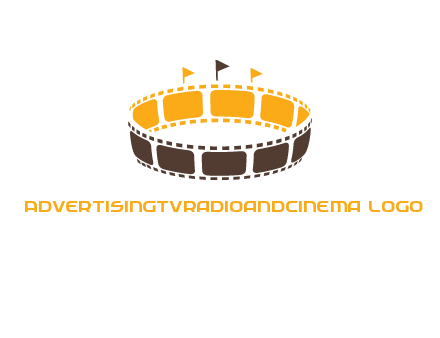 film reel incorporated with stadium logo