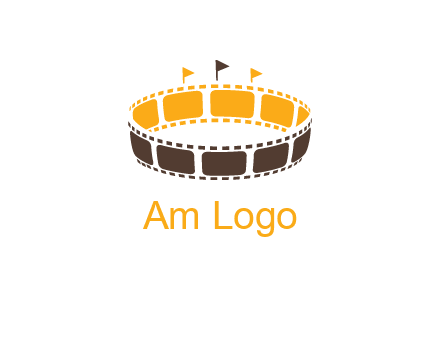film reel incorporated with stadium logo