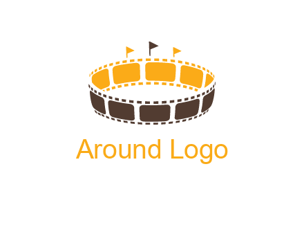 film reel incorporated with stadium logo