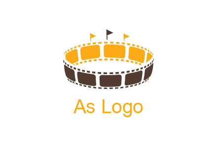 film reel incorporated with stadium logo