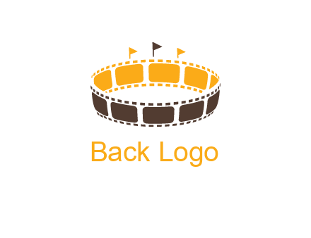 film reel incorporated with stadium logo