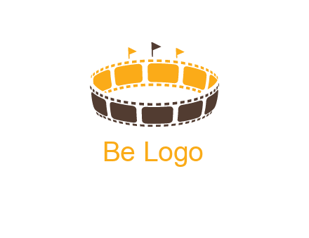 film reel incorporated with stadium logo