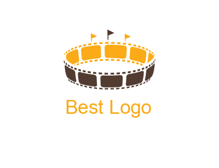 film reel incorporated with stadium logo