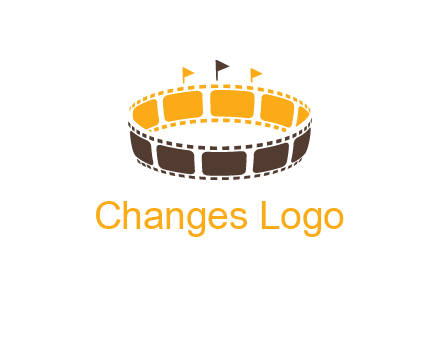 film reel incorporated with stadium logo