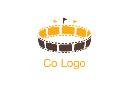 film reel incorporated with stadium logo