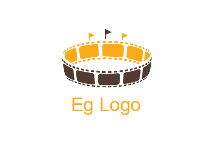 film reel incorporated with stadium logo