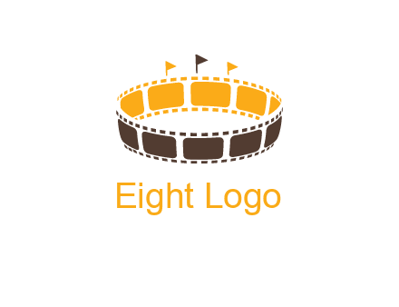 film reel incorporated with stadium logo
