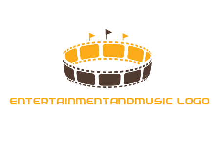 film reel incorporated with stadium logo