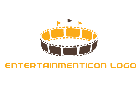 film reel incorporated with stadium logo