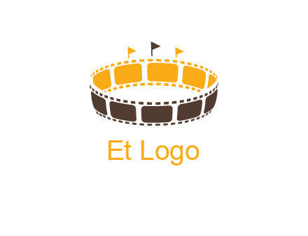 film reel incorporated with stadium logo