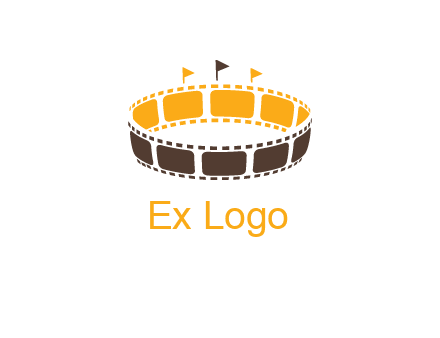 film reel incorporated with stadium logo