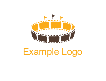 film reel incorporated with stadium logo